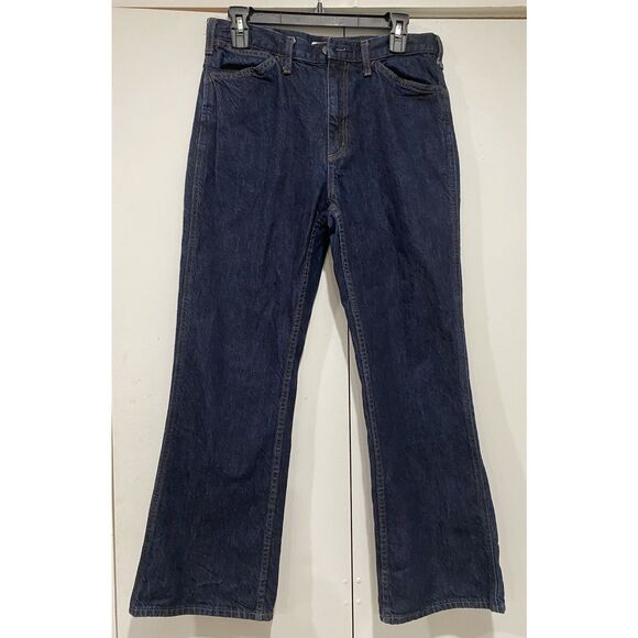 Uniqlo Jeans Mens 28x27 Blue Denim Dark Wash Straight Leg Casual Zip Cotton - Picture 2 of 5